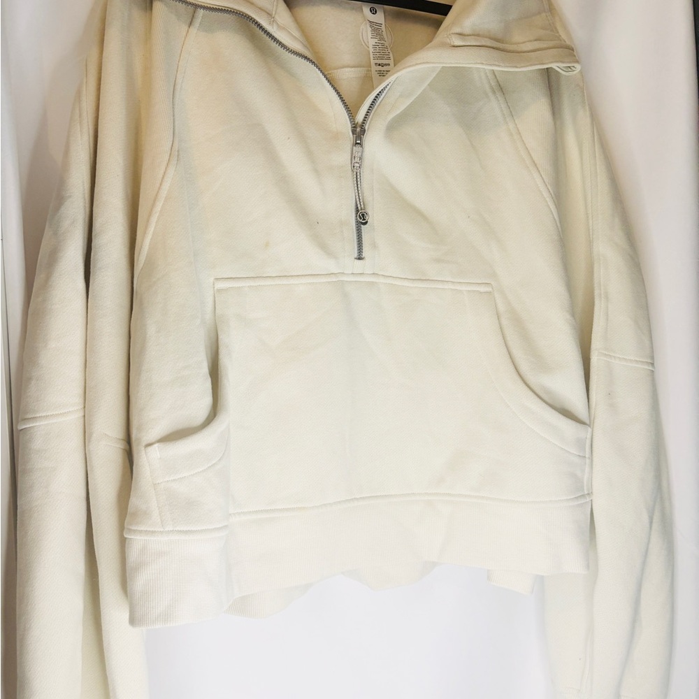 Lululemon Athletica Scuba Oversized Funnel Neck Heathered Bone Sz. XL/ XXL - Picture 3 of 12